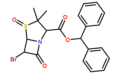 (2S,5R,6S)-二苯基甲基 6-溴代-3,3-二甲基-7-氧代-4-硫杂-1-氮杂双环[3.2.0]庚烷-2-羧酸酯4-氧化物