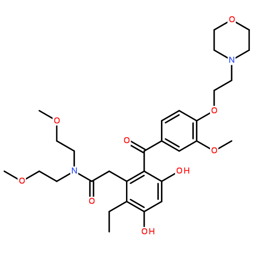 2-乙基-3,5-二羟基-N,N-双(2-甲氧基乙基)-6-[3-甲氧基-4-[2-(4-吗啉基)乙氧基]苯甲酰基]苯乙酰胺