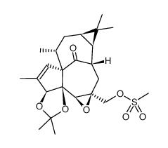 ((2aS,5aR,5bR,6aS,8S,8aR,9aR,11R,11aS)-2,4,4,9,9,11-hexamethyl-12-oxo-8,8a,9,9a,10,11-hexahydro-2aH,7H-8,11a-methanocyclopropa[5',6']oxireno[2'',3'':9',10']cyclodeca[1',2':1,5]cyclopenta[1,2-d][1,3]dioxol-6a(5bH)-yl)methyl methanesulfonate