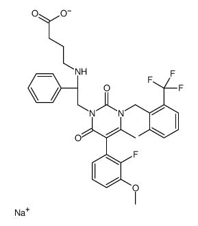(R)-4-((2-(5-(2-氟-3-甲氧基苯基)-3-(2-氟-6-(三氟甲基)苄基)-4-甲基-2,6-二氧代-3,6-二氢嘧啶-1(2H)-基)-1-苯乙基)氨基)丁酸钠