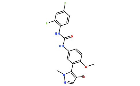 1-[3-(4-溴-1-甲基-1H-吡唑-5-基)-4-甲氧基苯基]-3-(2,4-二氟苯基)脲