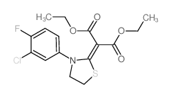 diethyl 2-(3-(3-chloro-4-fluorophenyl)-1,3-thiazolidin-2-ylidene)malonate (en)Propanedioic acid, [3-(3-chloro-4-fluorophenyl)-2-thiazolidinylidene]-, diethyl ester (en)