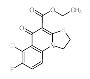 ethyl 6-chloro-7-fluoro-5-oxo-1,2-dihydro-5H-[1,3]thiazolo[3,2-a]quinoline-4-carboxylate (en)5H-Thiazolo[3,2-a]quinoline-4-carboxylic acid, 6-chloro-7-fluoro-1,2-dihydro-5-oxo-, ethyl ester (en)