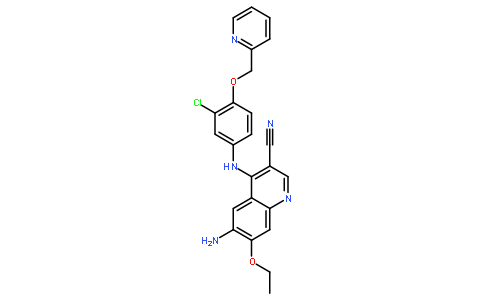 4-[4-[(2-吡啶基)甲氧基]-3-氯苯胺基]-6-氨基-3-氰基-7-乙氧基喹啉