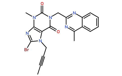 8-溴-7-(2-丁炔-1-基)-3,7-二氢-3-甲基-1-[(4-甲基-2-喹唑基)甲基]-1H-嘌呤-2,6-二酮