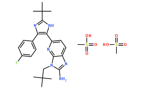 5-[2-(叔丁基)-4-(4-氟苯基)-1H-咪唑-5-基]-3-(2,2-二甲基丙基)-3H-咪唑并[4,5-b]吡啶-2-胺甲磺酸盐