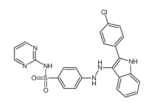 4-[2-[2-(4-chlorophenyl)-1H-indol-3-yl]hydrazinyl]-N-pyrimidin-2-ylbenzenesulfonamide