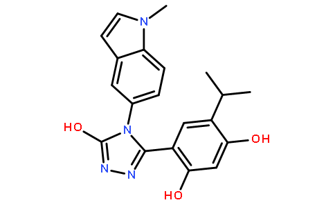 -3H-1,2,4-三唑-3-酮，5- [2,4-二羟基-5-（1-甲基乙基）苯基] -2,4-二氢-4-（1-甲基-1H-吲哚唑-5-基） -