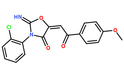 3-(2-chlorophenyl)-2-imino-5-[2-(4-methoxyphenyl)-2-oxoethylidene]-1,3-oxazolidin-4-one