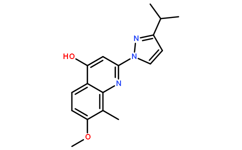 4-羟基-7-甲氧基-8-甲基-2-(3-异丙基-吡唑-1-基)-喹啉